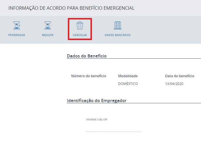 Como excluir requerimento do Benefício Emergencial?